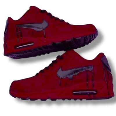 Nike Sneaker Nike Air Max Customs Custom Nike Air Max 90 Red Black