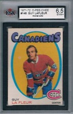 1971-72 O-PEE-CHEE GUY LAFLEUR ROOKIE KSA 6.5 MONTREAL CANADIENS #148