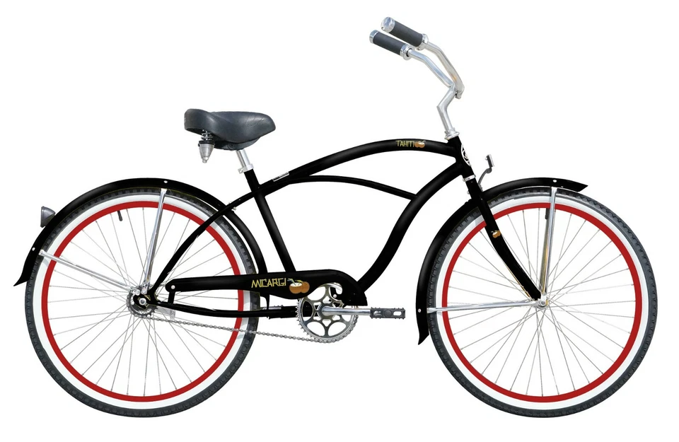 Bicicleta Cruiser 26" de una sola velocidad para hombres y mujeres Freno de montaña Marco de acero Bicicleta Foto 2 de 4