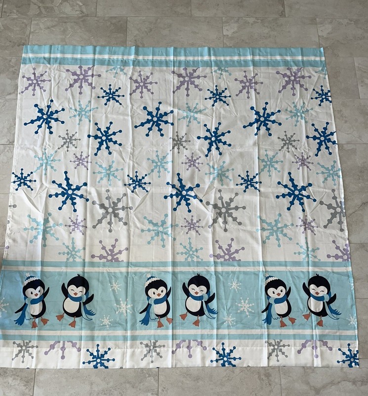 Colomate Penguin Holiday Christmas Shower Curtain