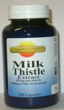 New Milk Thistle/Silymarin Herb 1000mg 200 capsules  Helps Repair Liver Health"