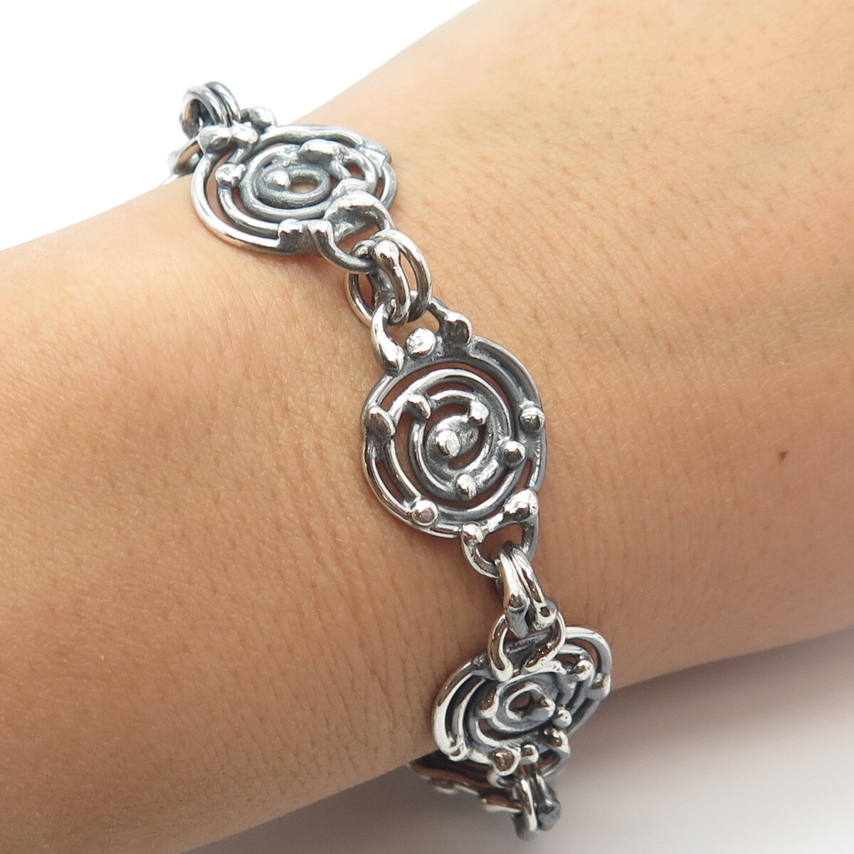 vintage antique bracelet ピアスリング SURA Bali 900 Silver DRAGON Bracelet & Earrings Demi 42gms
