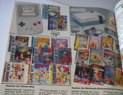 SEARS Catalog 1993-SUPER MARIO-NINTENDO-Game Boy-Sega GENESIS