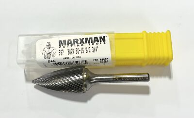 Marxman SG-15 3/4'' Carbide Burr Tree Shape Pointed End Single Cut 1/4'' Shank USA