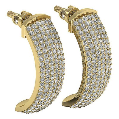 VS1 F 0,95 ct Rundschliff Diamant Huggies Ohrringe Gelbgold Bewertung 0,80 Zoll