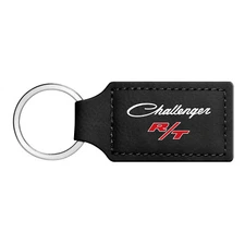 Dodge Challenger R/T Classic Rectangular Black Leather Key Chain Key-Ring