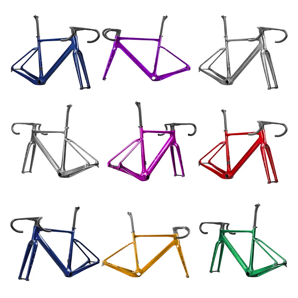 AIRWOLF Carbon Gravel Fahrradrahmen Straßenrennrad Reisen Fahrräder 700*45c - Bild 2 von 4