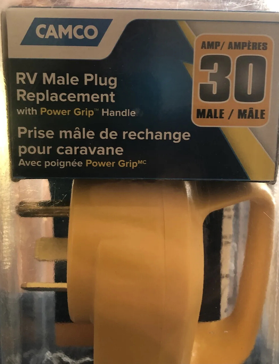Camco H D RV 30 AMP PowerGrip Male Replacement Plug (55245) w/Power