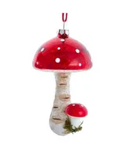 Glass RED & WHITE MUSHROOM Christmas Ornament, by Kurt Adler