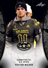 PAYTON WILSON 2018 LEAF 1ST EVER PRINTED HIGH SCHOOL ARMY ROOKIE #82. NC STATE