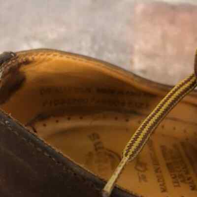 Vtg made in England Brown Leather Oxfords 4 Eye Doc Dr  display picture 3