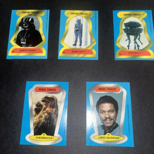 Pegatinas para tarjetas coleccionables de Lucas Films 1980  - Imagen 1 de 1