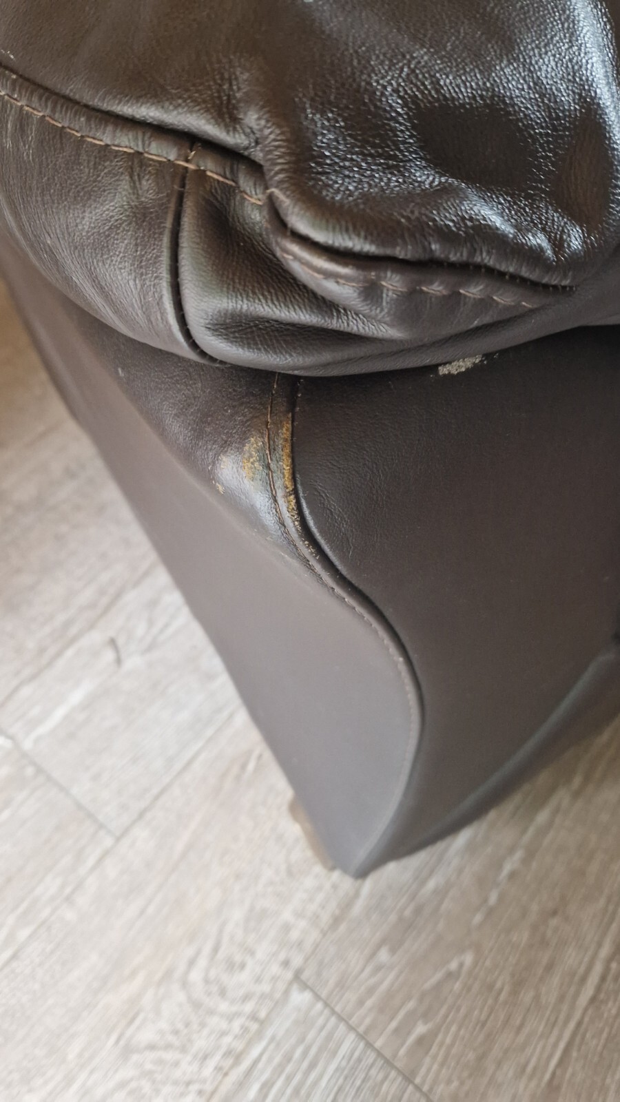 3 seater brown leather sofa used eBay