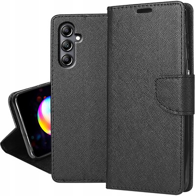 FÜR SAMSUNG GALAXY A33 - FANCY Etui Case Hülle Etui Handy Tasche Cover SCHWARZ