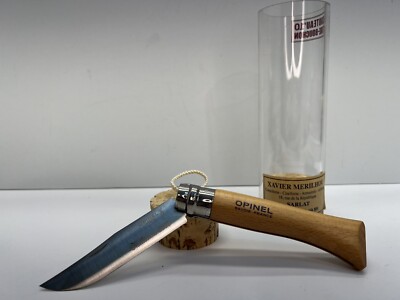 Opinel No10 with Corkscrew Folding SS Knife Plain Edge Blade INOX w Display 2007