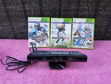 Microsoft Xbox 360 Kinect Sensor Bar With 3 NFL Madden Video Games Bundle Lot