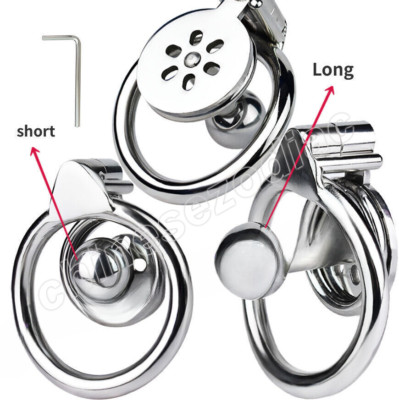 FAAK Stainless Steel Negative Chastity Cage Device Male Flat Metal Lock Ring