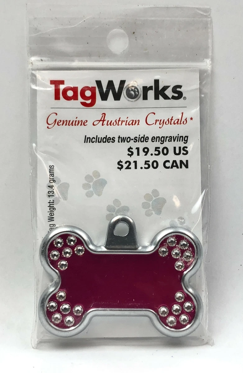 TagWorks® Elegance Collection Chrome Bone Personalized Pet ID Tag