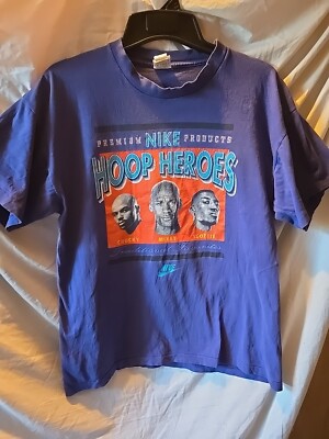 VTG Nike T-Shirt Mens Large Hoop Heroes 90s Sportswear Jordan