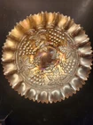 Vtg Northwood Grape And Cable Amber Carnival Ruffled Glass Bowl