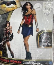 WONDER WOMAN COSTUME SZ SM/PETIT DRESS/BELT/TIARA/GAUNTLETS/ARMBAND