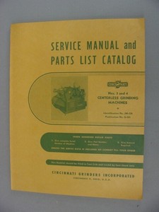 Cincinnati Grinder No 3 4 Centerless Grinding Machine Service Parts Manual Ebay