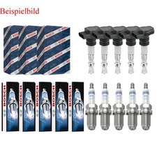 5x BOSCH Zündspule +5x Zündkerze Super 4 für Fiat Coupe FA/175 2.0 20V Turbo