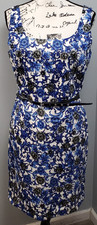 Premise Shift Dress Womens 10 Multi Floral Fully Lined Belted Waist Back Zip