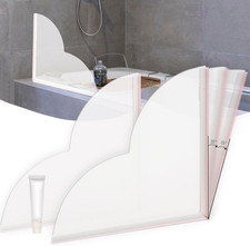 2 Pack Bathtub Shower Splash Guard Corner Water Protector with Glue Acrylic