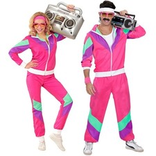 Widmann 80s Shell Suit Adult Fancy Dress Costume - Pink