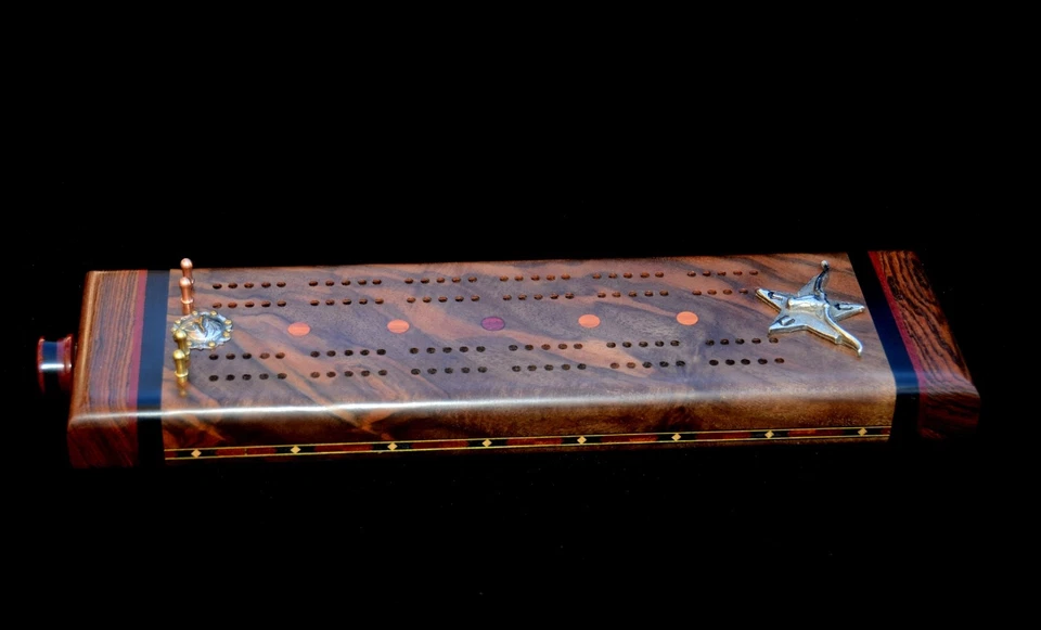 ARTISAN CRIBBAGE BOARD,  UNIQUE ONE-OF-A-KIND - Image 3 of 4