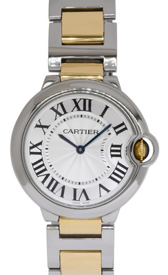 Cartier Ballon Bleu 36mm 18k Yellow Gold/Steel Quartz Watch W69008Z3 3005