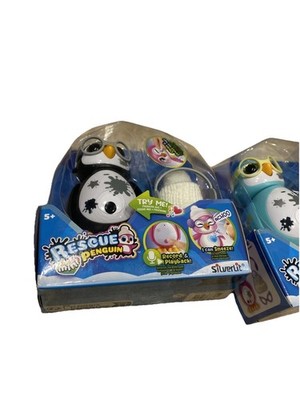 2 Rescue Penguins Toy Interactive Pet Robotic  2pk 1 Black 1 Blue           578