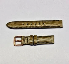 13mm Short Olive Genuine Lizard Watch Band - USA