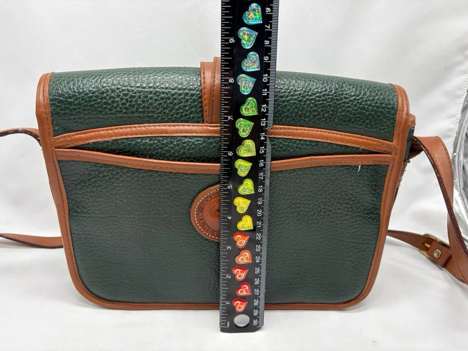 Vintage Dooney & Bourke Crossbody Shoulder Bag Green Pebble Leather Long Strap - Image 2 of 4