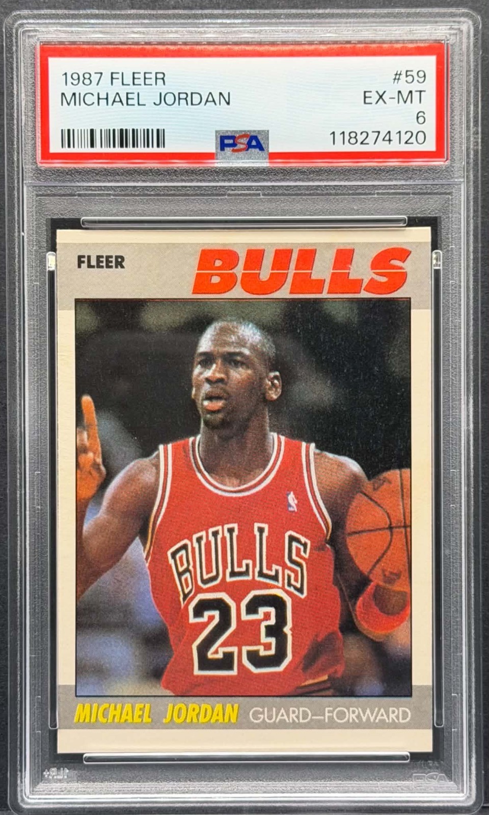 1987-88 Fleer Basketball - Michael Jordan #59 2nd Yr Graded PSA 6 EX-MT CENTERED