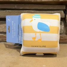 Sunnylife Seagull Kids Level 2 Age 3-6 Floaties - Yellow and White Striped