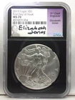 2019 American Silver Eagle NGC MS 70 First Day Signed Elizabeth Jones