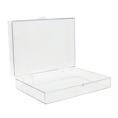Clear Hinged Plastic Storage Boxes (4 Pack)   7'' x 5'' x 1.75'' Small Organizer...