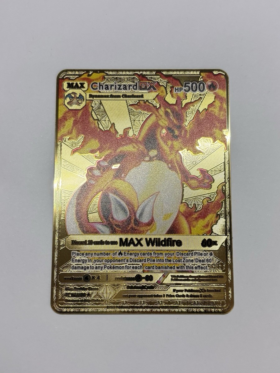 Custom Gold Metal Card Charizard DX High Quality Fan Art Display Card NM/M