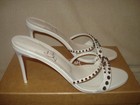 100% AUTHENTIC NEW WOMEN LOUBOUTIN TATOOSH SPIKE WHITE  SANDALS/HEELS US 9.5 — photo 8