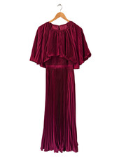 Mac Duggal Pleated Caplet Tea Length Dress Size 6 Raspberry Color