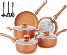 Super non-stick cookware set, pre-assembled 11 pieces