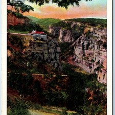 c1910s Manitou Springs CO Cave of Winds Williams Canyon Linen Postcard Cliff A88