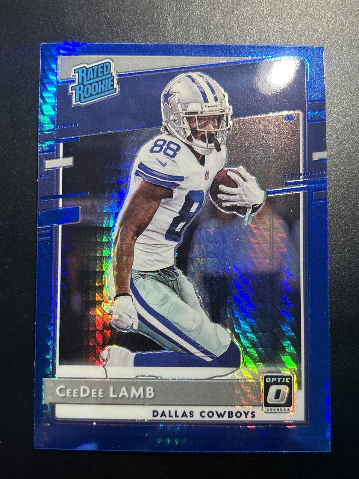 2020 Panini Donruss Optic - Rated Rookies CeeDee Lamb #156 Blue Hyper Prizm (RC)