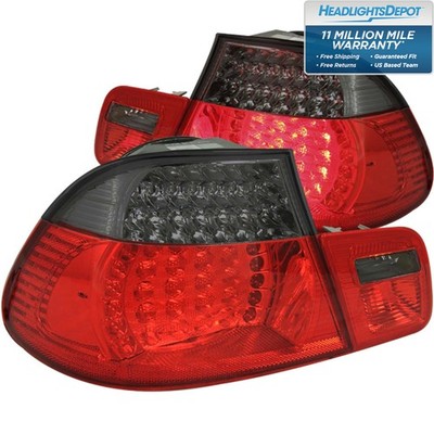 Fits BMW 323Ci 325Ci 328Ci 330Ci M3 Tail Lights Pair w/ Red Smoke Lens Set LED