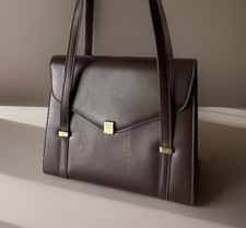 Authentic BALLY Hand bag Brown Leather From Japan 01117