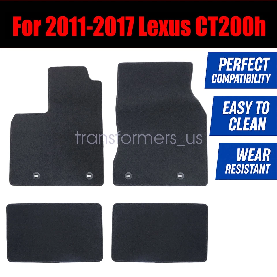 2011-2017 For Lexus CT200h Replacement Front & Rear Floor Mats Carpet Velour New - Image 3 of 4