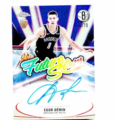2026 Topps- Future Stars Geometric Purple RF Egor Dëmin FS-ED /75 HARD SIGNED - Image 1 of 2