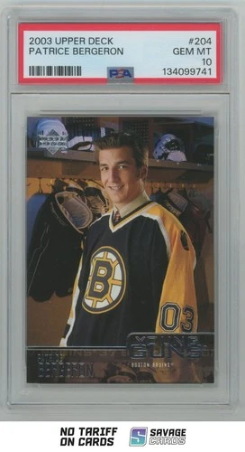 2003-04 Upper Deck Young Guns Patrice Bergeron PSA 10 #204 Boston Bruins